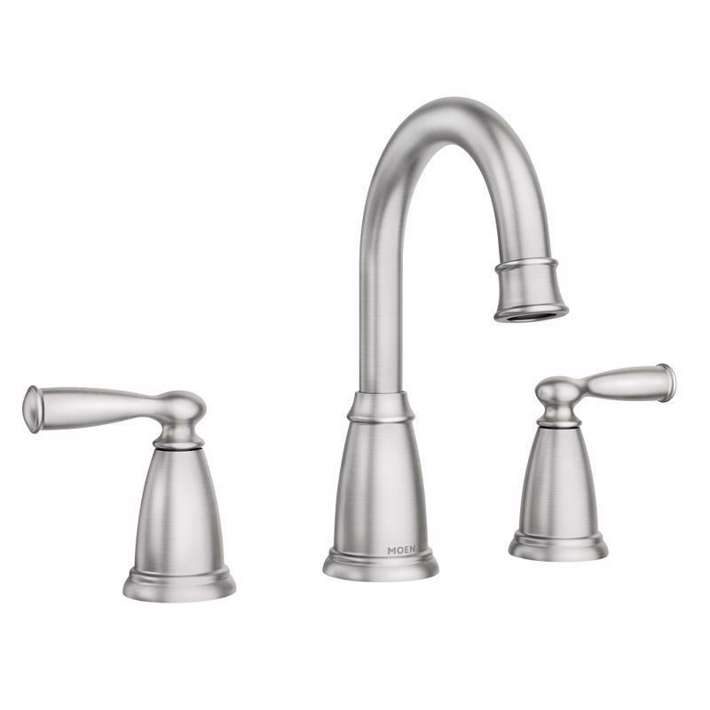 Moen Banbury Brushed Nickel Traditional Two-Handle Bathroom Sink Faucet 8-16 in.