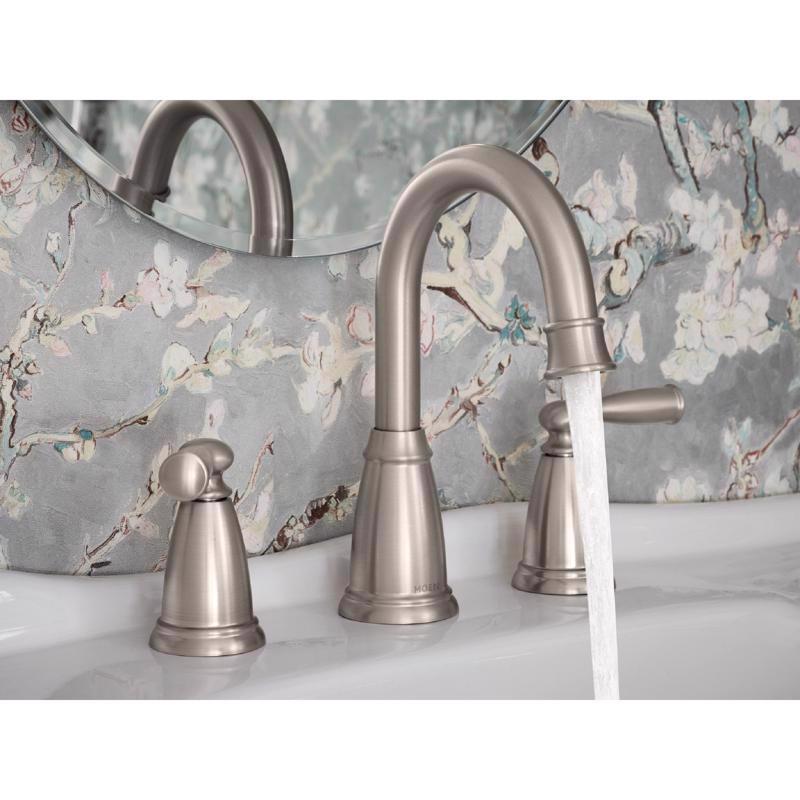 Moen Banbury Brushed Nickel Traditional Two-Handle Bathroom Sink Faucet 8-16 in.