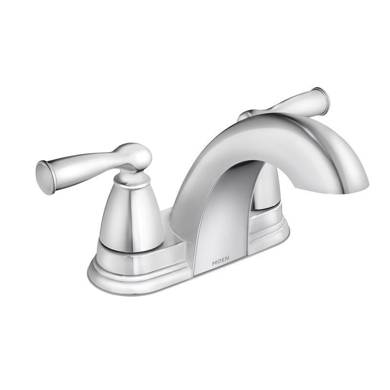 Moen Banbury 2 Chrome Traditional Centerset Bathroom Sink Faucet 4 in.