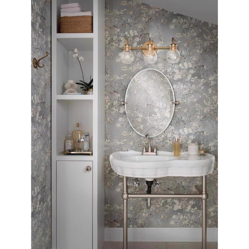 Moen Banbury Brushed Nickel Traditional Centerset Bathroom Sink Faucet 4 in.