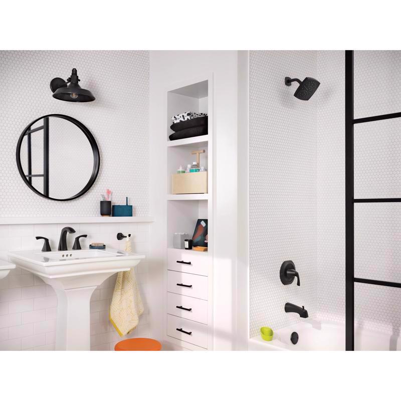 Moen Lindor Matte Black Modern Bathroom Faucet 8-16 in.