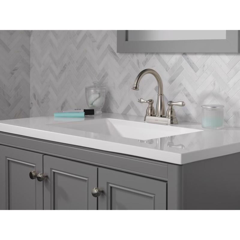 Delta Windemere Brushed Nickel Traditional Centerset Bathroom Sink Faucet 4 in.
