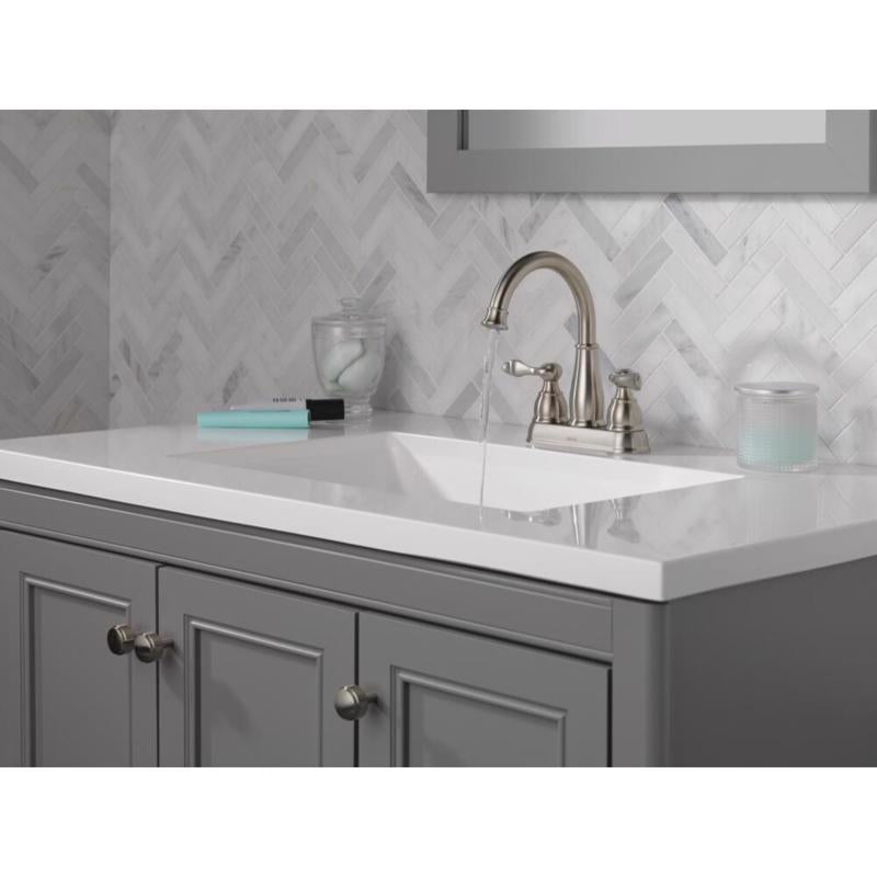 Delta Windemere Brushed Nickel Traditional Centerset Bathroom Sink Faucet 4 in.