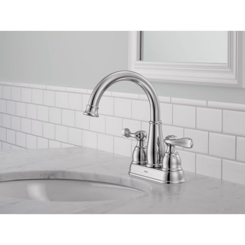 Delta Windemere Chrome Traditional Centerset Bathroom Sink Faucet 4 in.