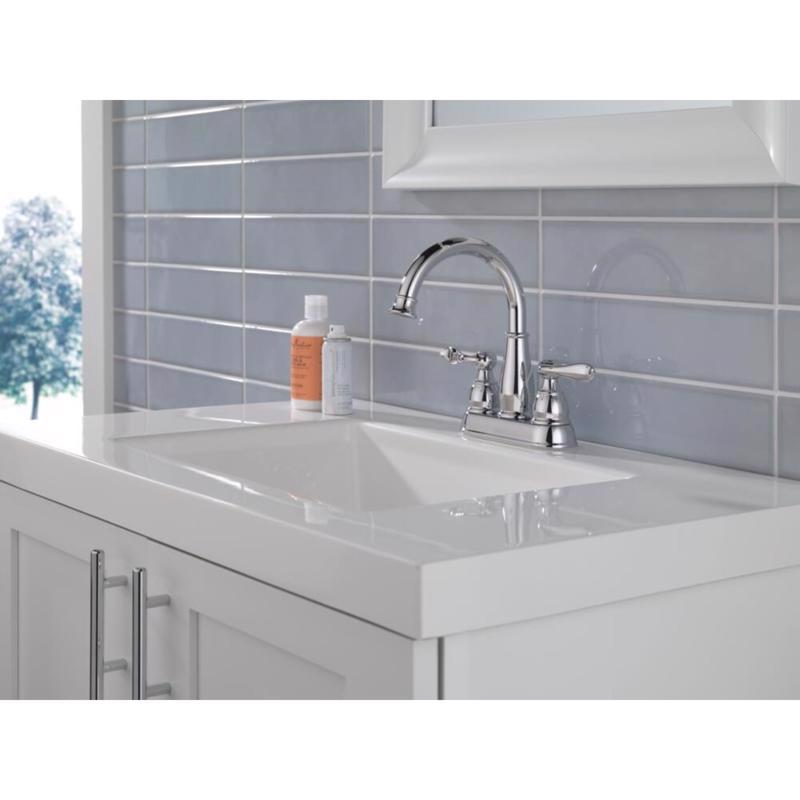 Delta Windemere Chrome Traditional Centerset Bathroom Sink Faucet 4 in.