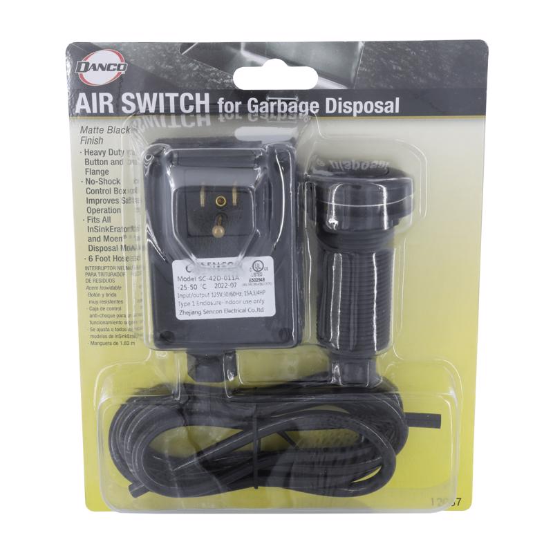 Danco Garbage Disposal Sink Top Switch Matte Black Plastic