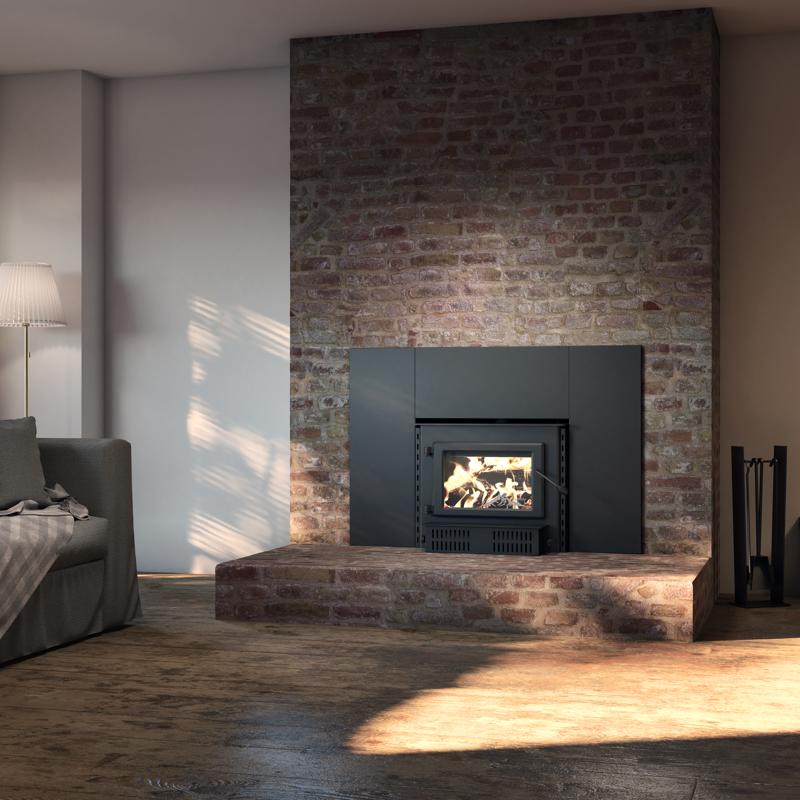 Englander Blue Ridge 26 in. W Black Traditional Fan-Forced Fireplace Insert