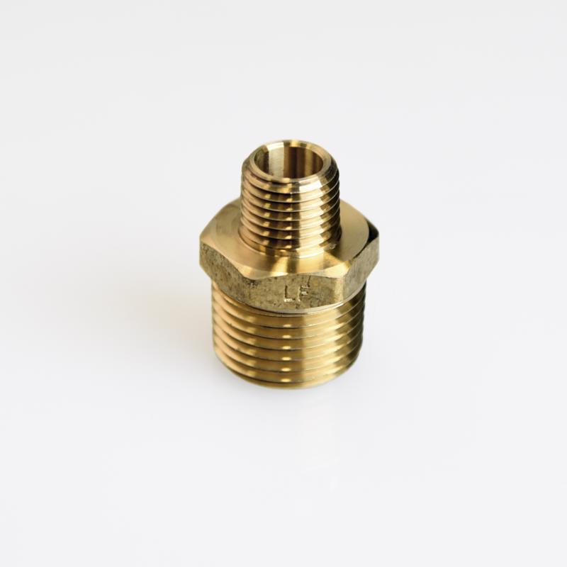 ATC 1/2 in. MPT X 1/4 in. D MPT Brass Reducing Hex Nipple