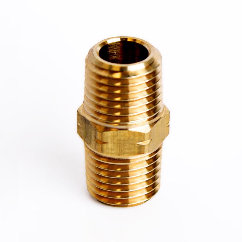 ATC 1/4 in. MPT X 1/4 in. D MPT Yellow Brass Hex Nipple