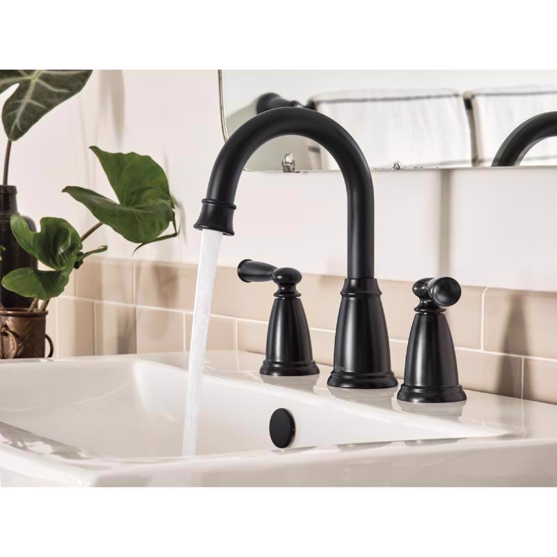 Moen Banbury Matte Black Traditional Widespread Bathroom Sink Faucet 8 - 16 in.