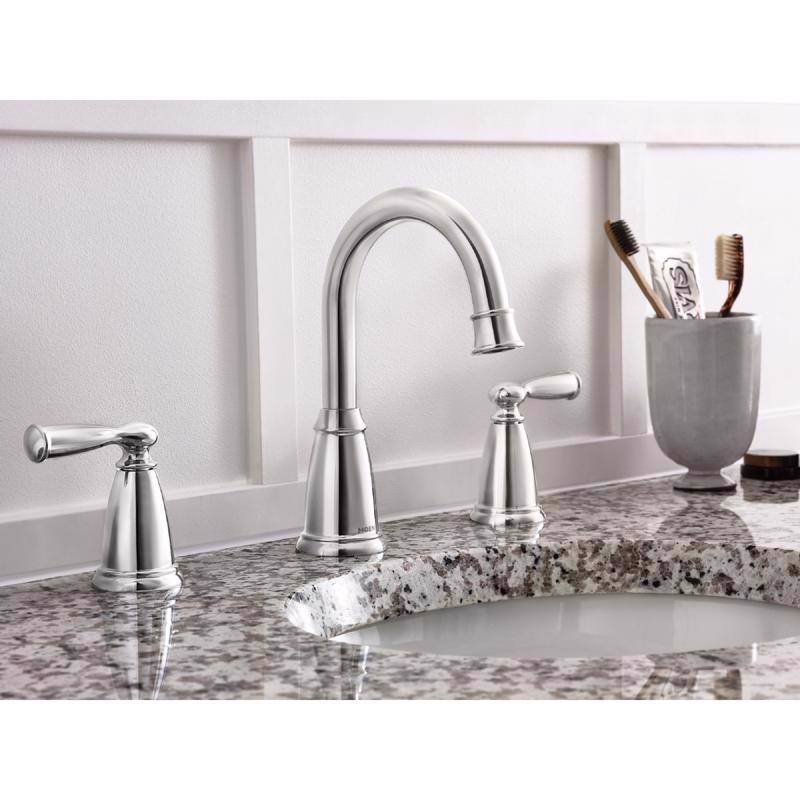 Moen Banbury Chrome Traditional Widespread Bathroom Sink Faucet 8 - 16 in.