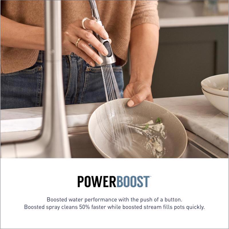 Moen Weymouth Two Handle Stainless Steel Pull-Down Kitchen Faucet