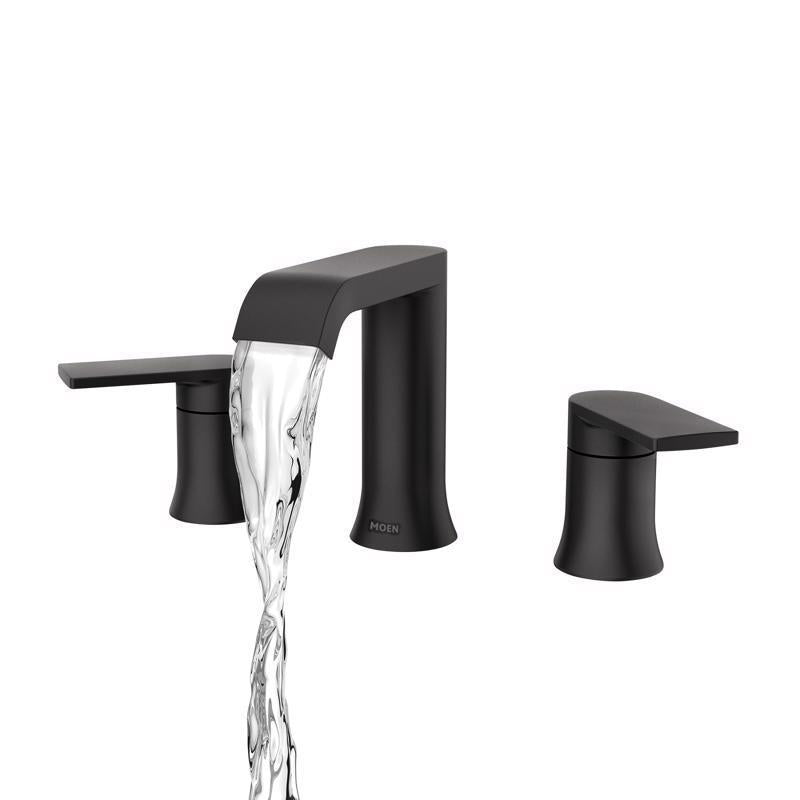 Moen Genta Matte Black Contemporary Bathroom Faucet 8-16 in.