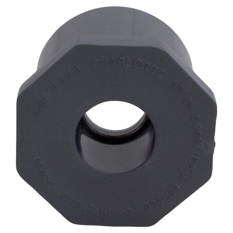 Charlotte Pipe Schedule 80 1-1/2 in. Spigot X 1/2 in. D Slip PVC Reducer Bushing