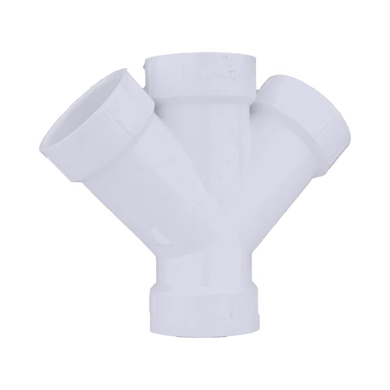 Charlotte Pipe Schedule 40 1-1/2 in. Hub X 1-1/2 in. D Hub PVC Double Wye