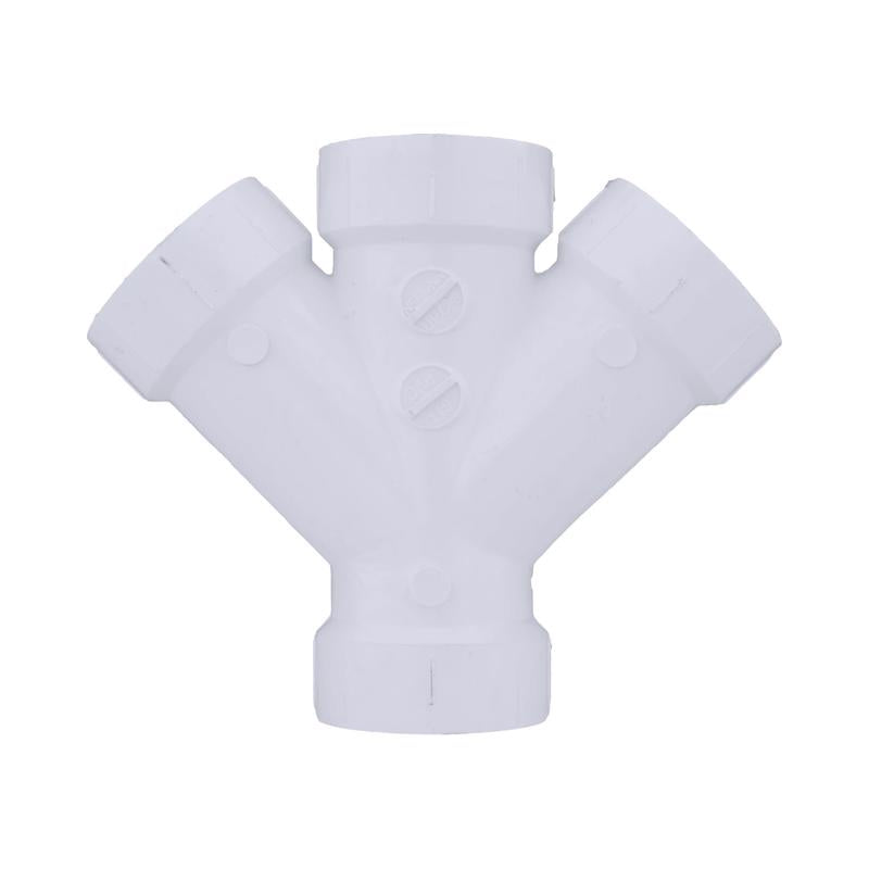 Charlotte Pipe Schedule 40 1-1/2 in. Hub X 1-1/2 in. D Hub PVC Double Wye