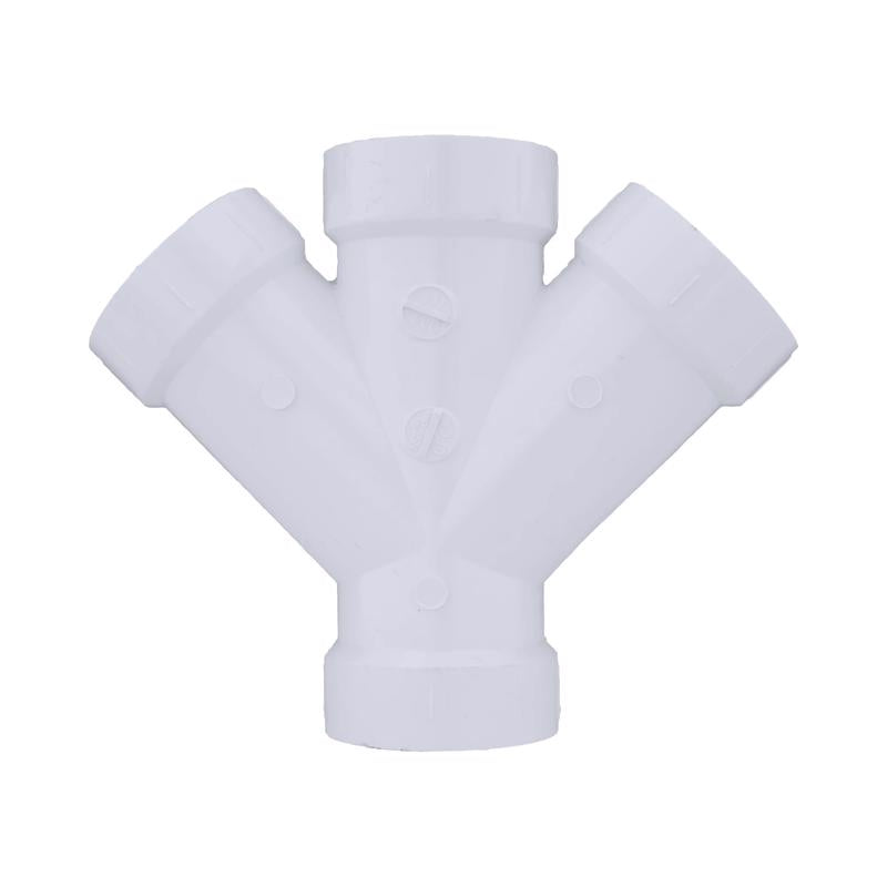 Charlotte Pipe Schedule 40 2 in. Hub X 2 in. D Hub PVC Double Wye