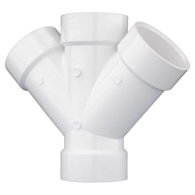 Charlotte Pipe Schedule 40 3 in. Hub X 3 in. D Hub PVC Double Wye
