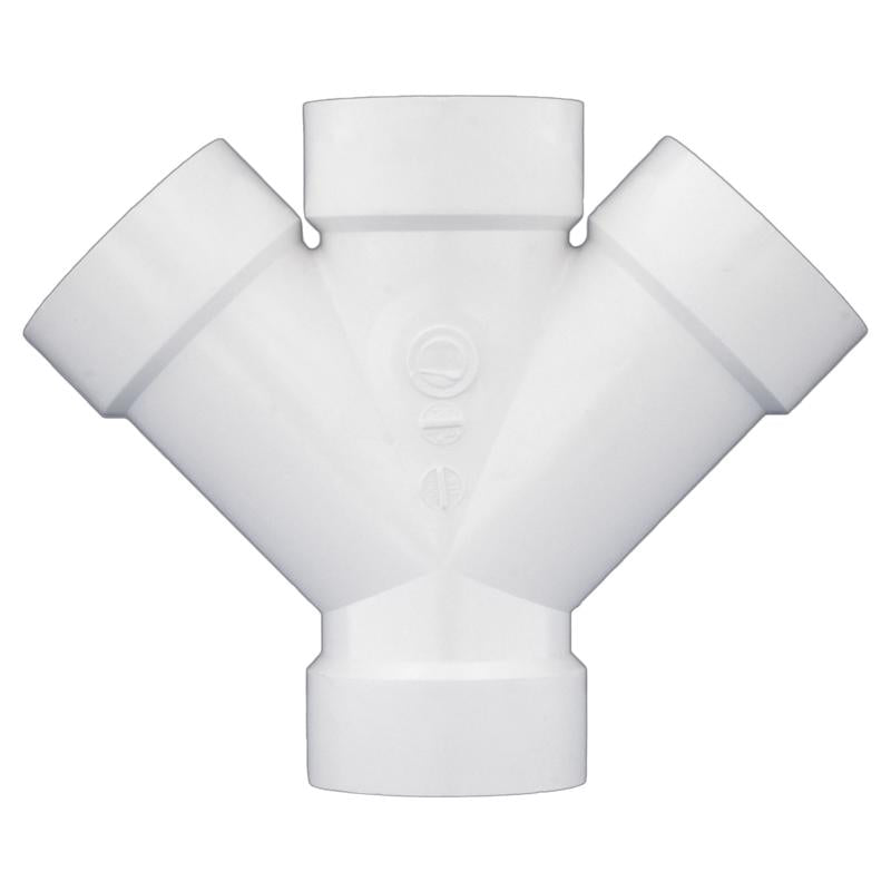 Charlotte Pipe Schedule 40 3 in. Hub X 3 in. D Hub PVC Double Wye