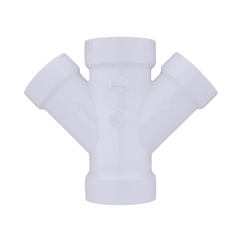 Charlotte Pipe Schedule 40 2 in. Hub X 2 in. D Hub PVC Double Wye