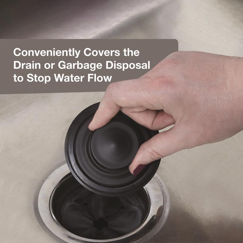 Danco Garbage Disposal Stopper Matte Black Stainless Steel
