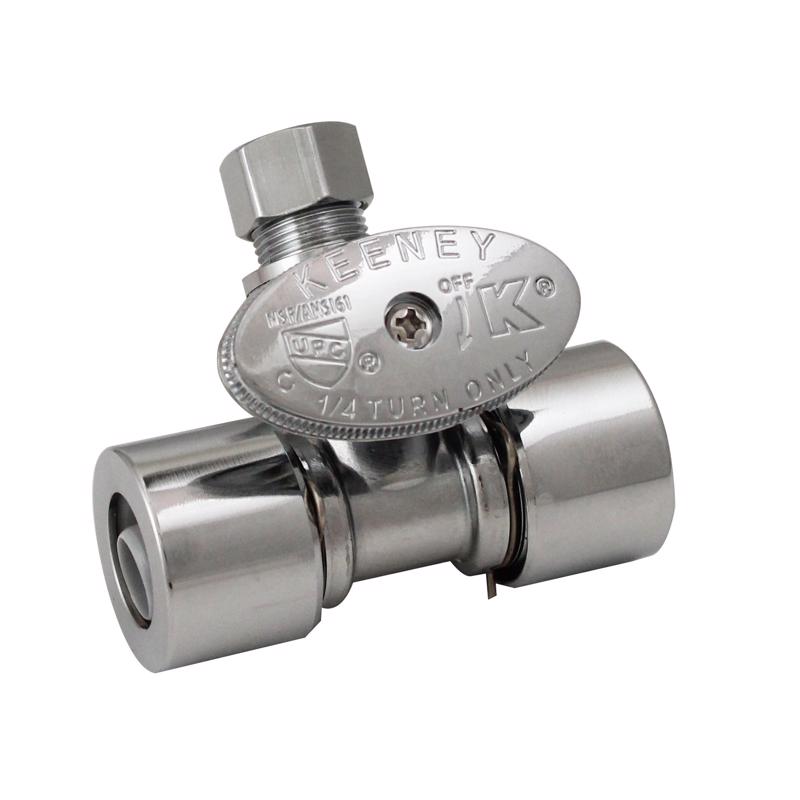 Keeney 1/2 in. Brass Chrome 3/8 in. Shutoff Valve Handle