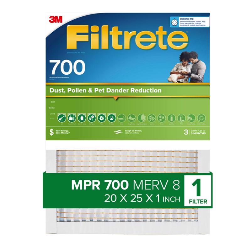 Filtrete 20 in. W X 25 in. H X 1 in. Polypropylene 700 MPR Pleated Air Filter