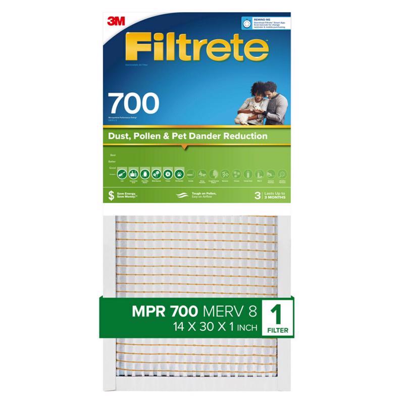 Filtrete 14 in. W X 30 in. H X 1 in. Polypropylene 700 MPR Pleated Air Filter