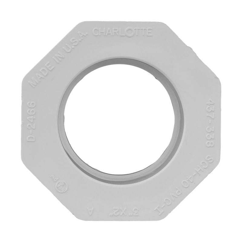 Charlotte Pipe Schedule 40 3 in. Spigot X 2 in. D Slip PVC Reducing Bushing