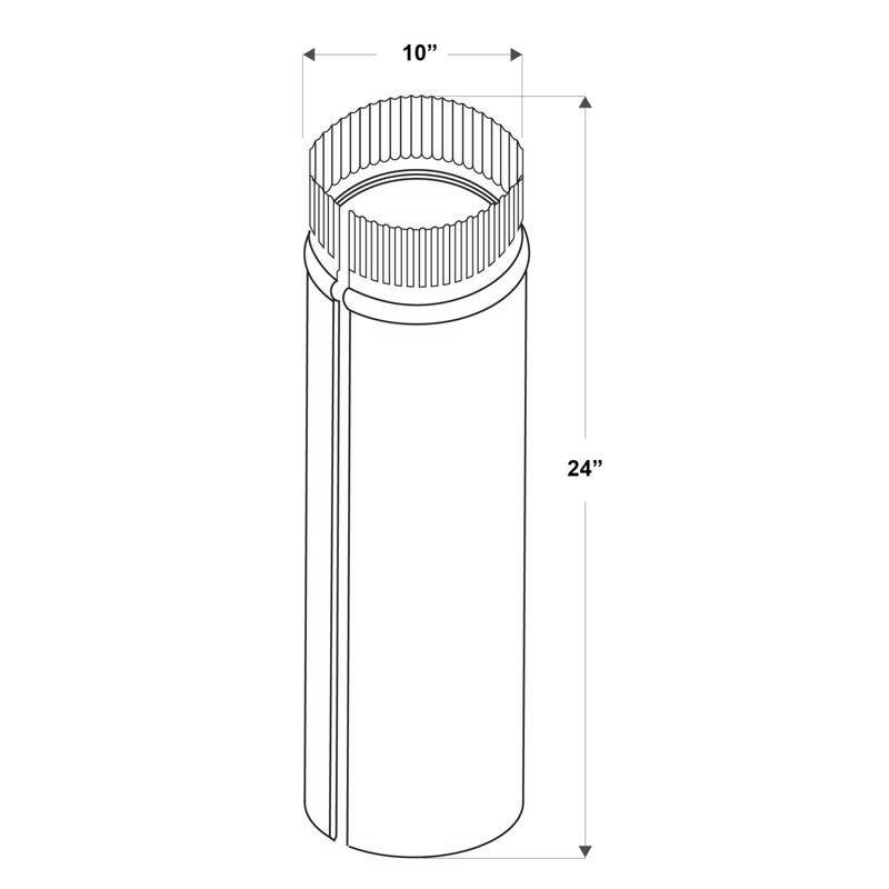 Imperial 10 in. D X 24 in. L Galvanized Steel Furnace Pipe