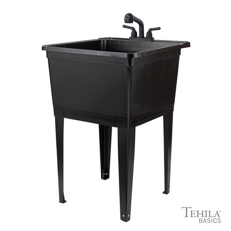 Tehila 22.875 in. W X 24.75 in. D Freestanding Thermoplastic Utility Tub Kit