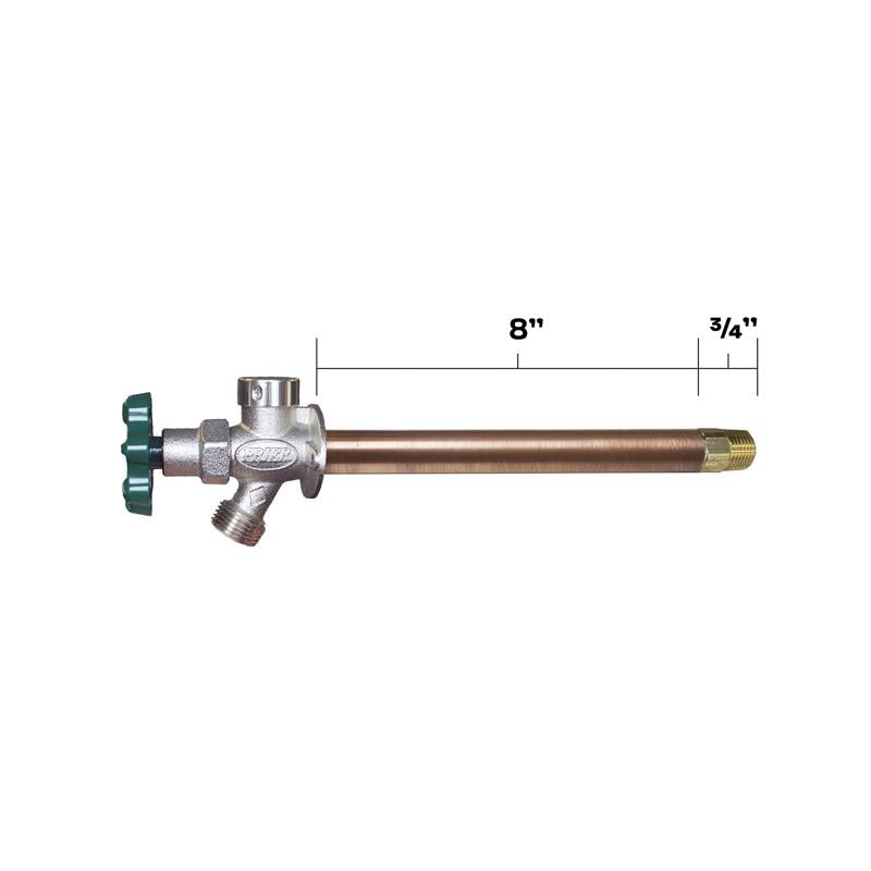 Prier 1/2 in. MPT X 1/2 in. Sweat Anti-Siphon Brass Freezeless Wall Hydrant