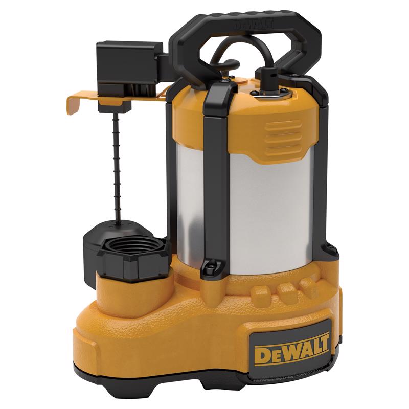 DeWalt 1/2 HP 6100 gph Stainless Steel Vertical Float Switch AC Submersible Sump Pump 10 ft