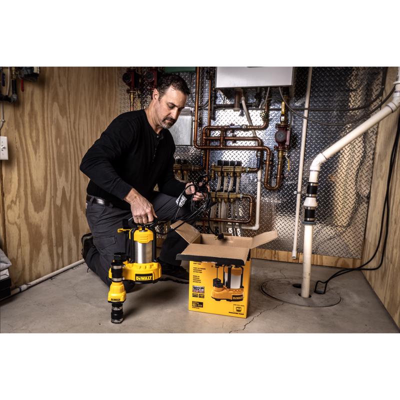 DeWalt 1/2 HP 6100 gph Stainless Steel Vertical Float Switch AC Submersible Sump Pump 10 ft