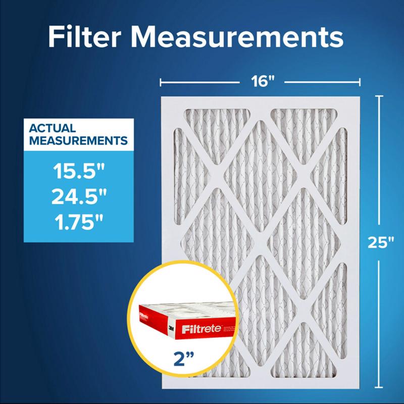 Filtrete 16 in. W X 25 in. H X 2 in. Polypropylene 1000 MPR Pleated Air Filter