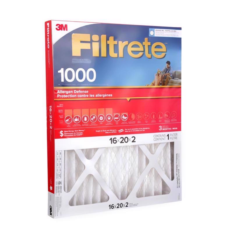 Filtrete 16 in. W X 20 in. H X 2 in. Polypropylene 1000 MPR Pleated Air Filter