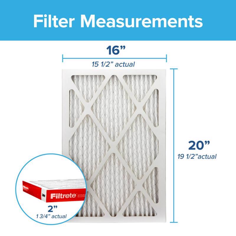 Filtrete 16 in. W X 20 in. H X 2 in. Polypropylene 1000 MPR Pleated Air Filter