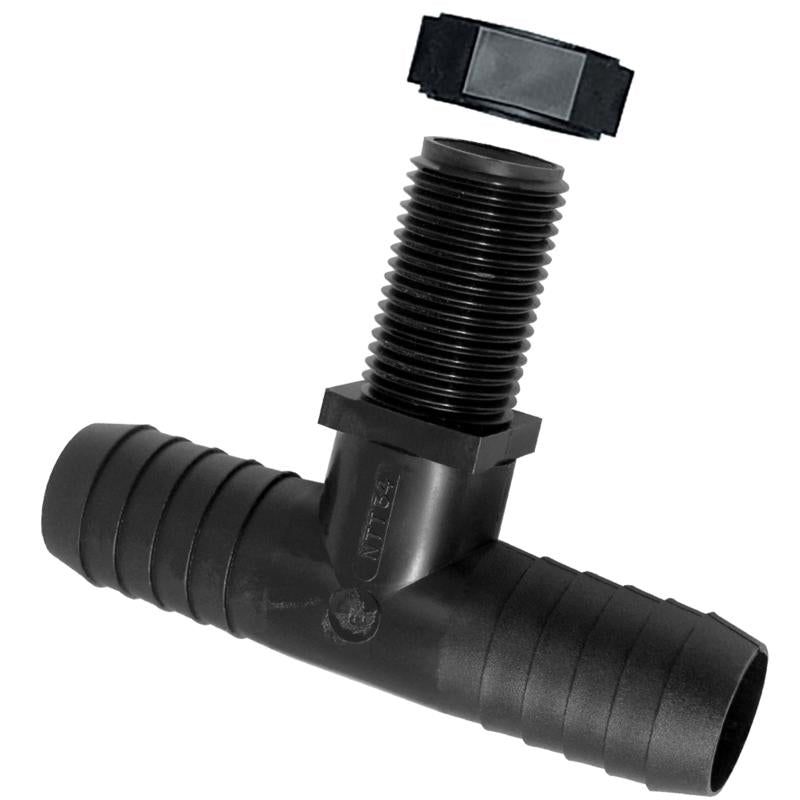 Green Leaf Polypropylene 11/16 in. D X 1/2 in. D Tee Connector