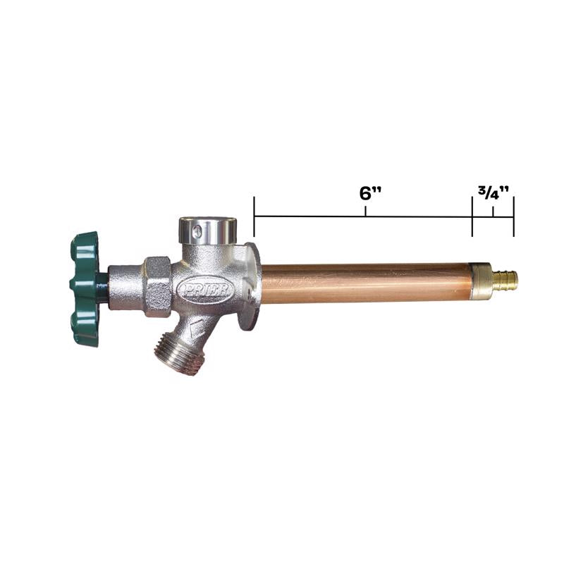 Prier 1/2 in. Crimp PEX in. Anti-Siphon Brass Freezeless Wall Hydrant