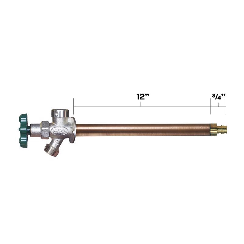 Prier 1/2 in. PEX in. Anti-Siphon Brass Freezeless Wall Hydrant