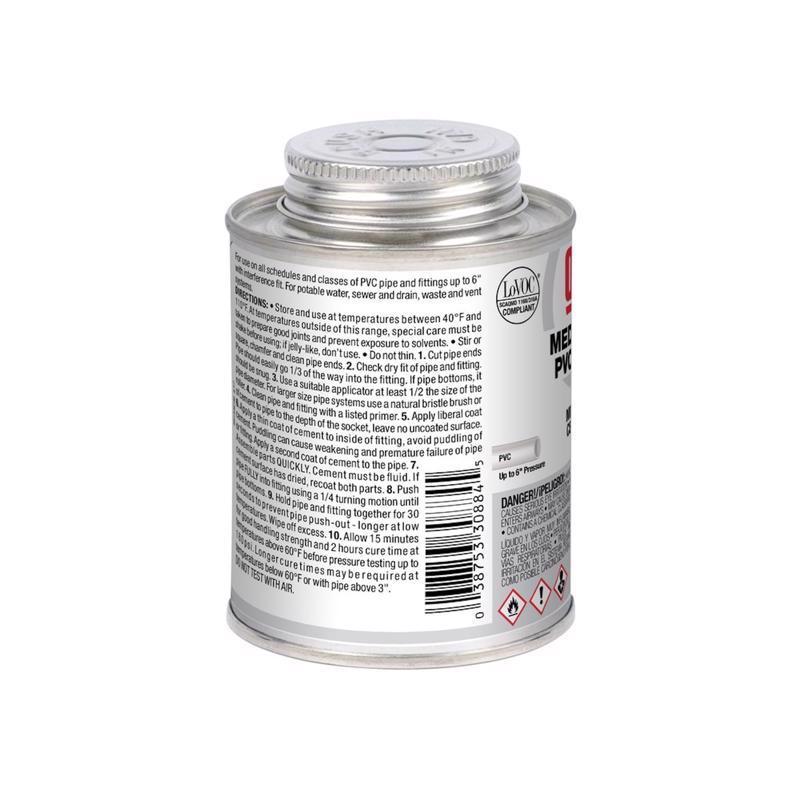 Oatey Gray Cement For PVC 8 oz