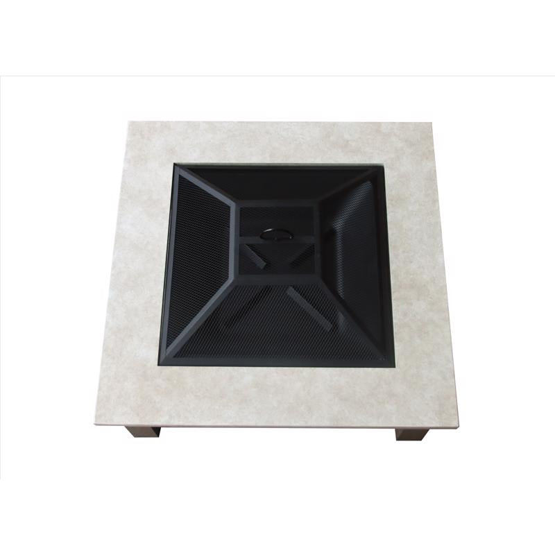 Living Accents 34 in. W Steel Modern Square Wood Fire Pit