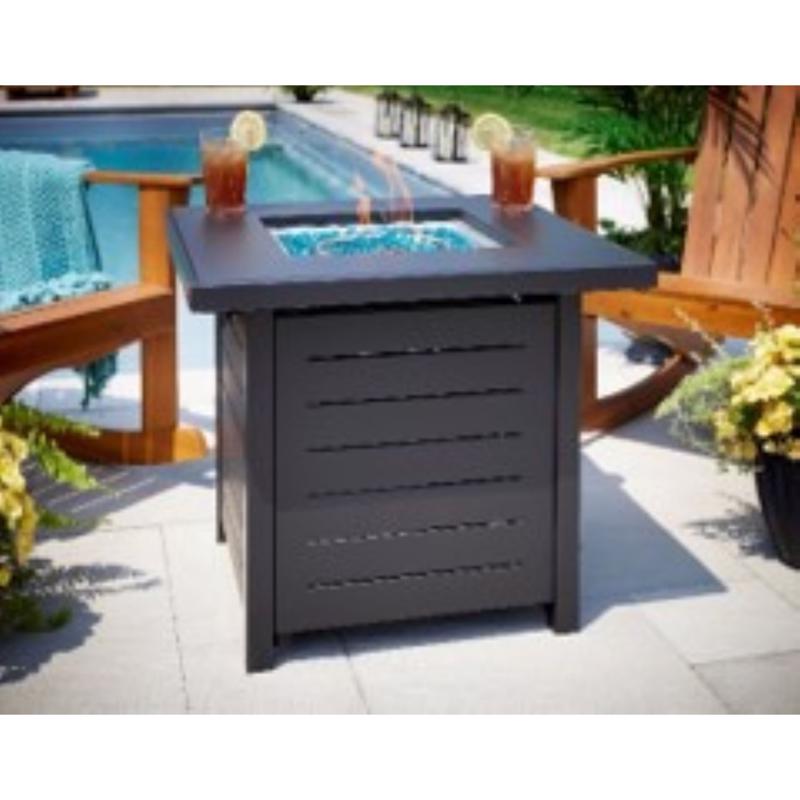 Living Accents 28 in. W Steel Square Propane Fire Pit