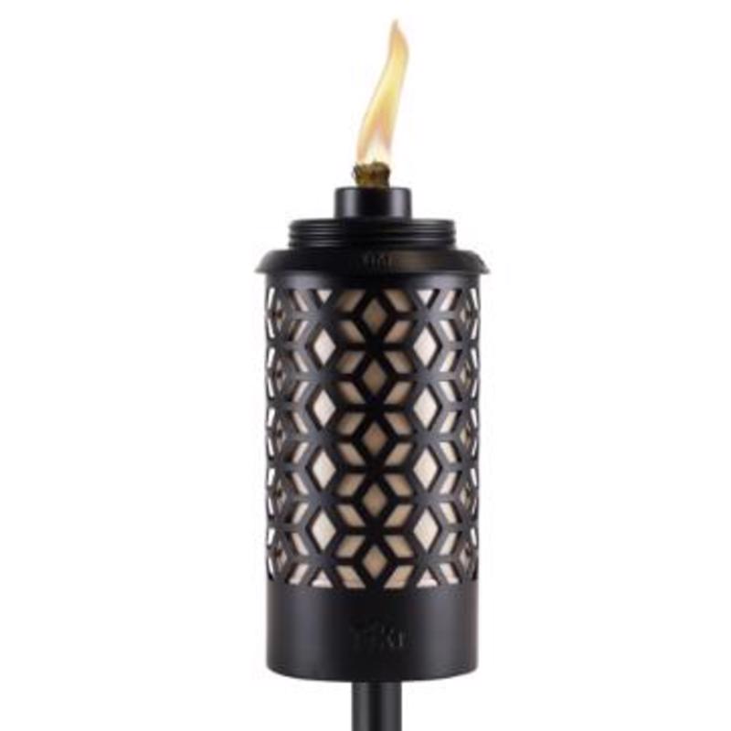 TIKI Black Steel 65 in. Outdoor Torch