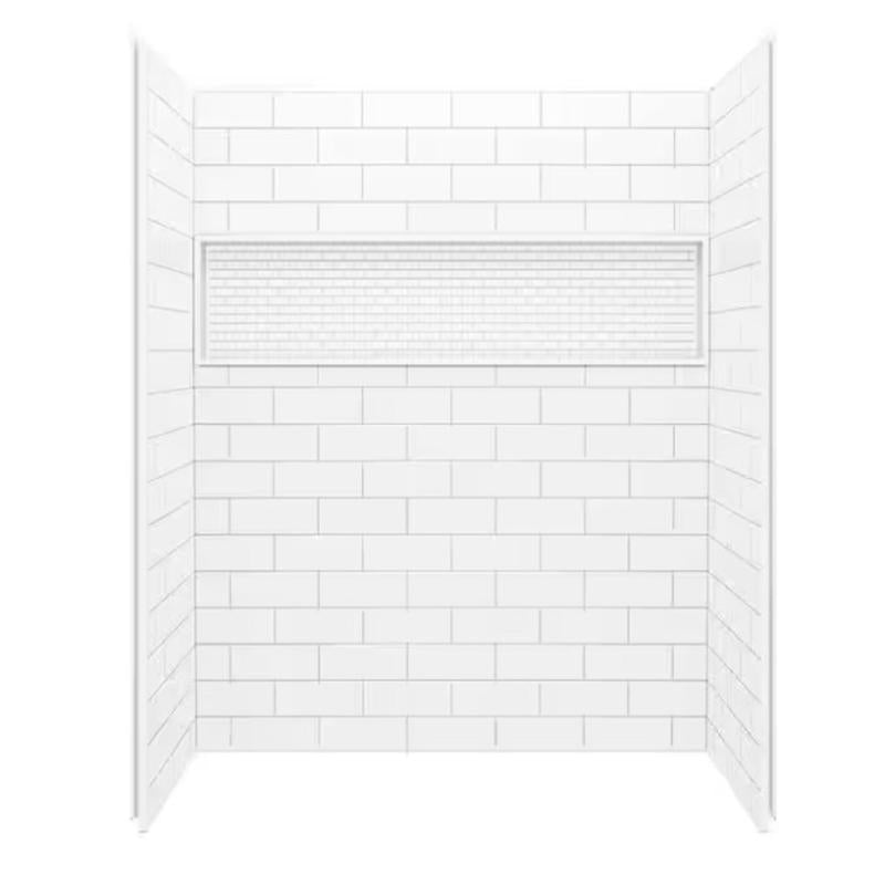 Bootz 74 in. H X 60 in. W X 30 in. L White Shower Surround
