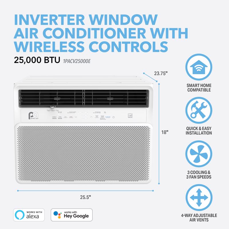 Perfect Aire 25000 BTU 230 V Window Air Conditioner w/Remote 1500 sq ft