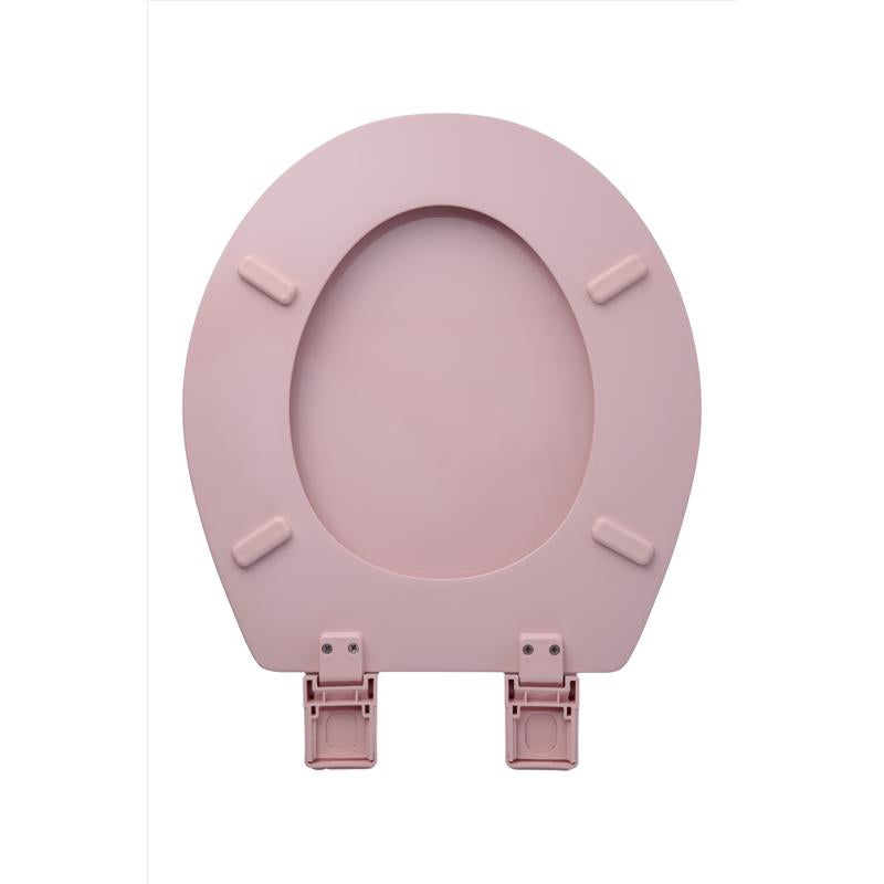 Oakbrook Collection Laurel Round Pink Wood Toilet Seat