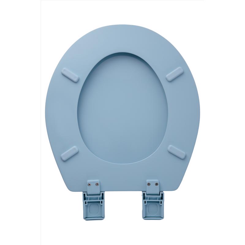 Oakbrook Collection Laurel Round Blue Wood Toilet Seat