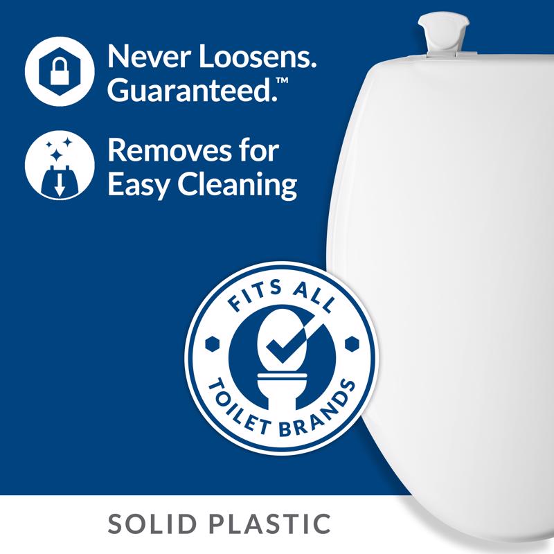 Mayfair by Bemis Round White Plastic Toilet Seat