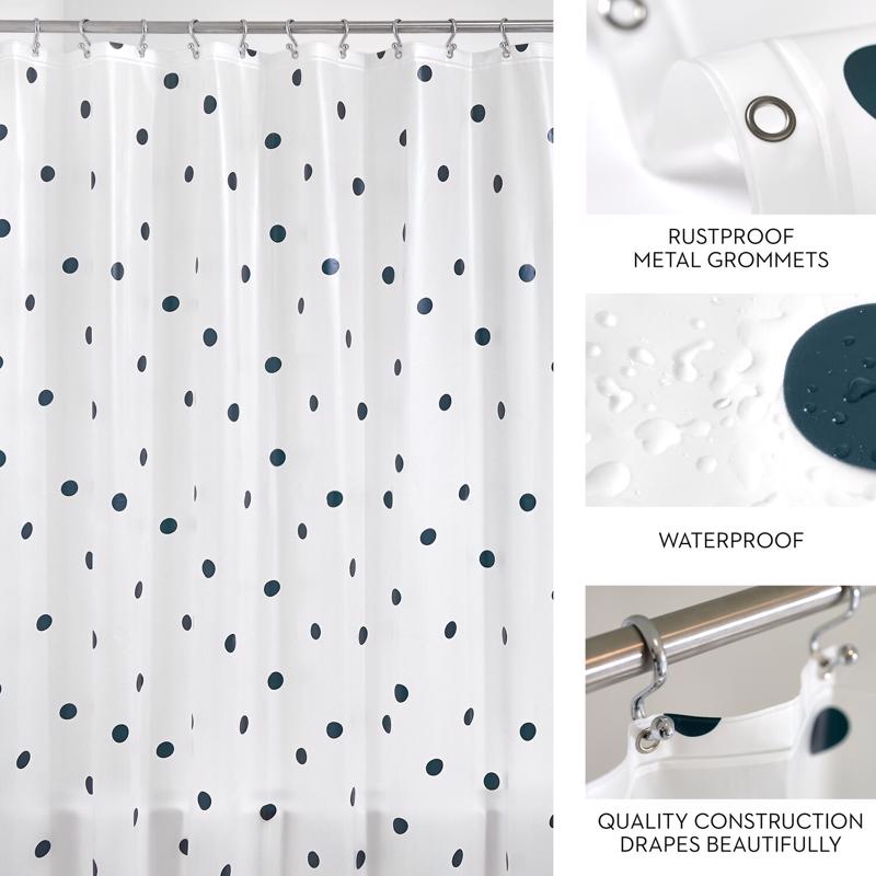iDesign 72 in. H X 72 in. W White Frost Shower Curtain PEVA